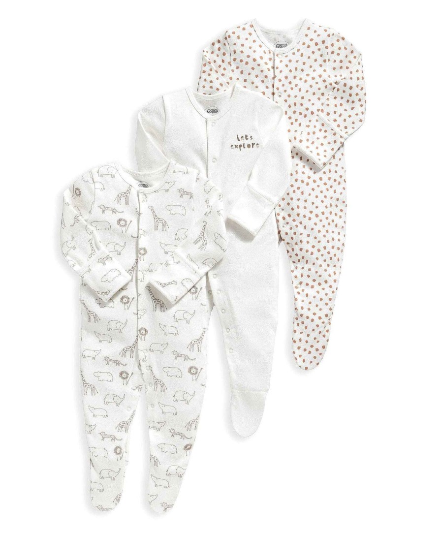 Clothing Mamas and Papas | Safari Sleepsuits - 3 Pack