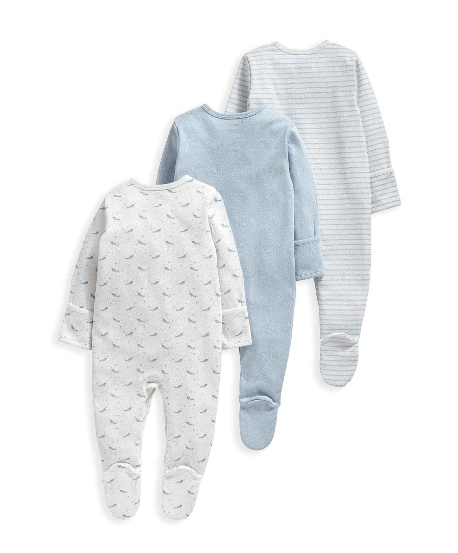 Clothing Mamas and Papas | Whales Sleepsuits - 3 Pack