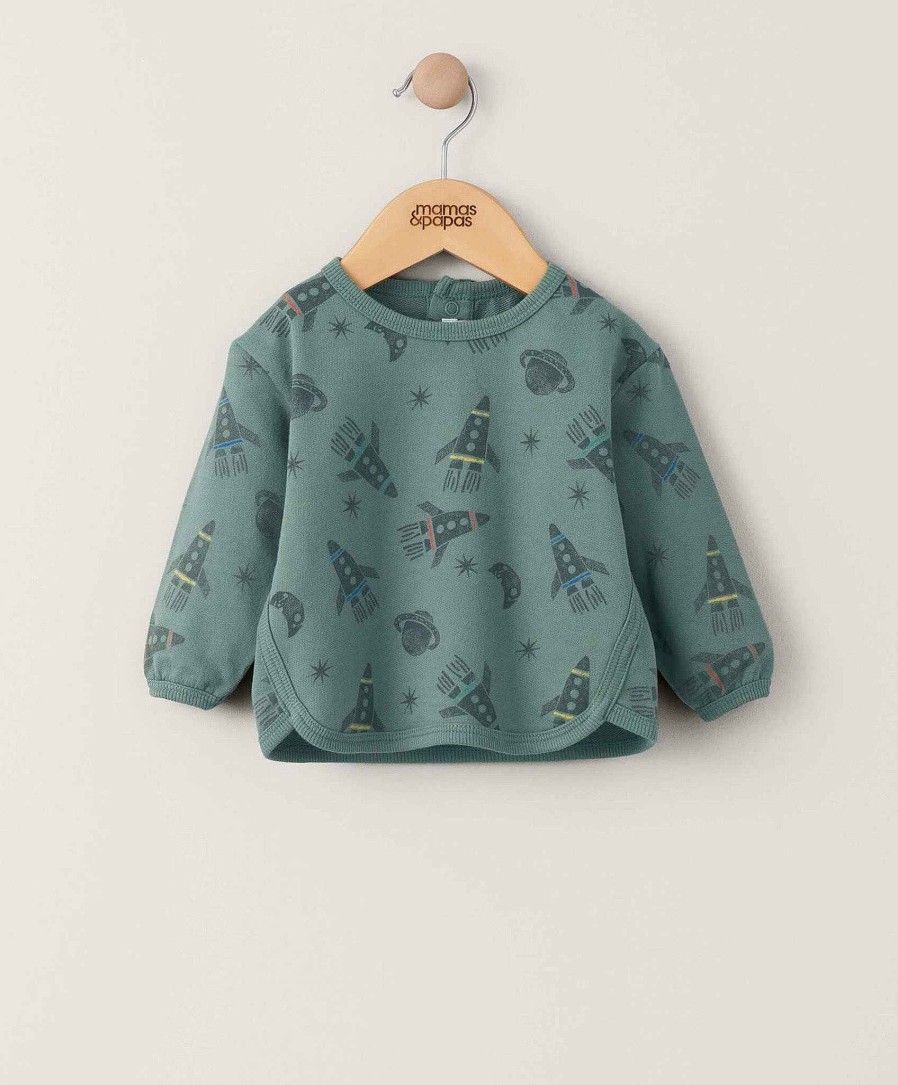 Clothing Mamas and Papas | Rocket Print Sweatshirt - Green