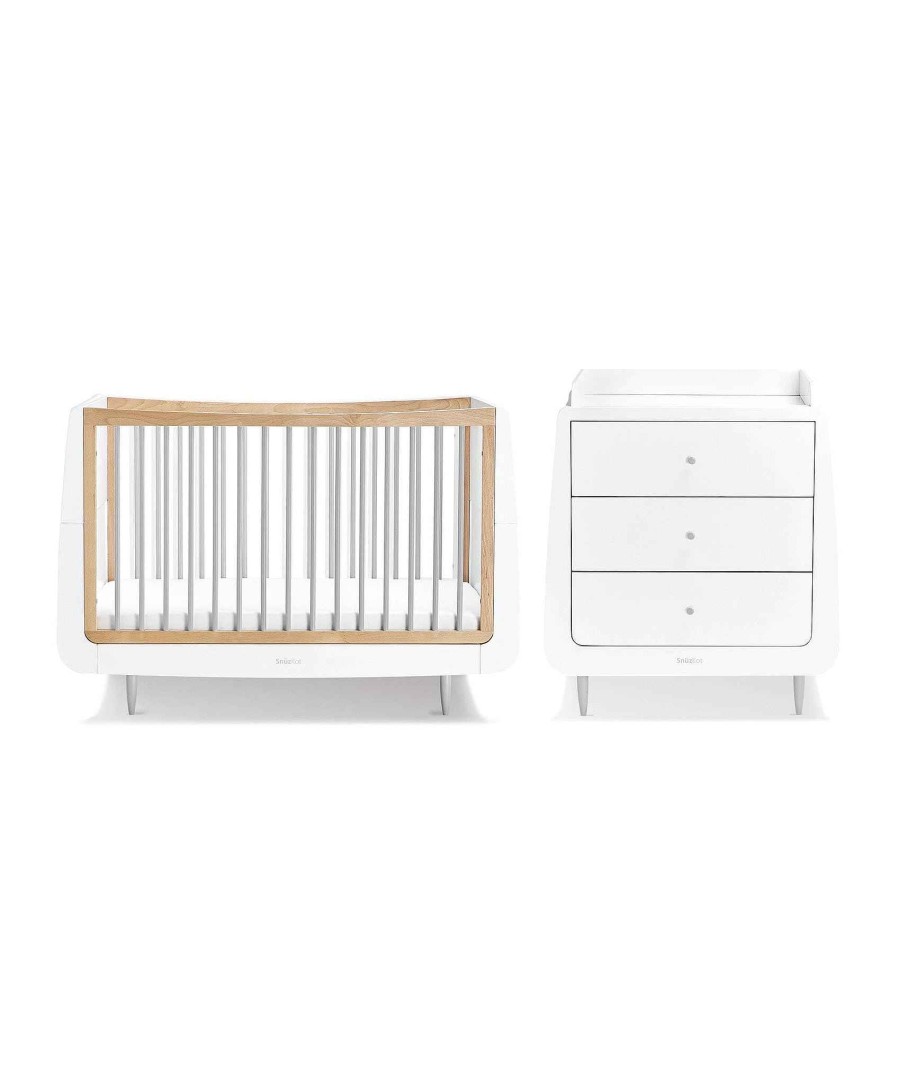 Furniture Snuz Grey Nursery Furniture | Snuzkot Cotbed & Changing Unit Set - Grey