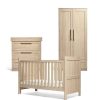 Nursery Mamas and Papas Baby Furniture Sets | Atlas 3 Piece Cot Bed Range With Dresser And Wardrobe Light Oak