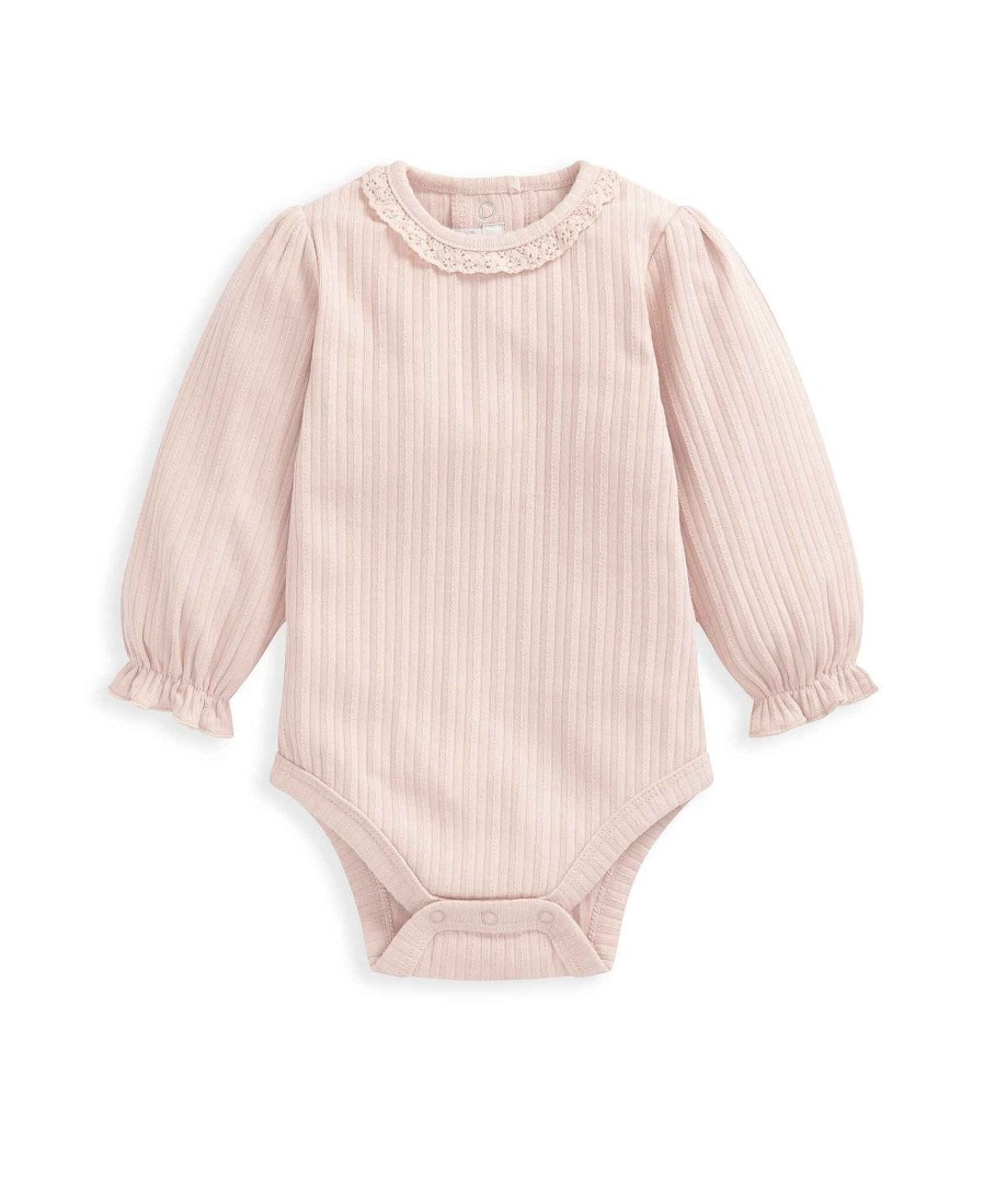 Clothing Mamas and Papas | Lace Trim Bodysuit - Pink