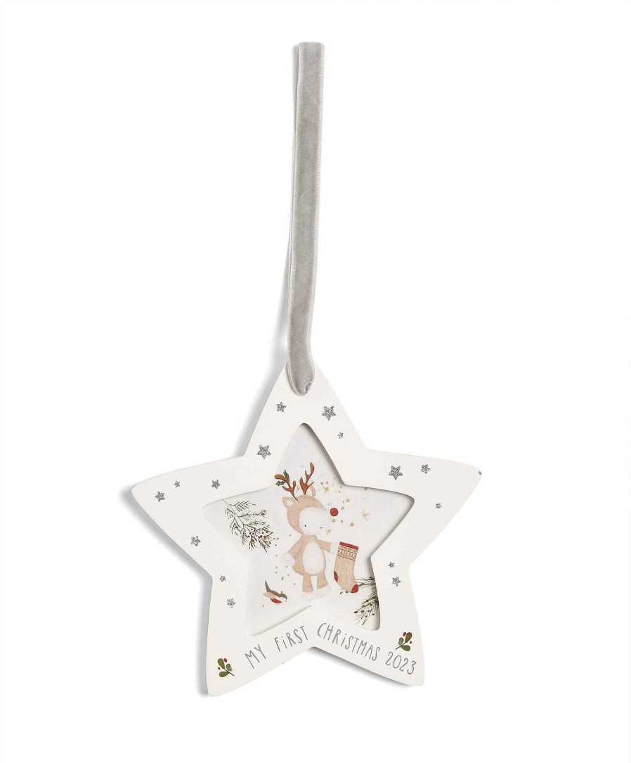 Toys & Gifts Mamas and Papas Mum-To-Be Gifts | Star Frame Christmas Bauble - White