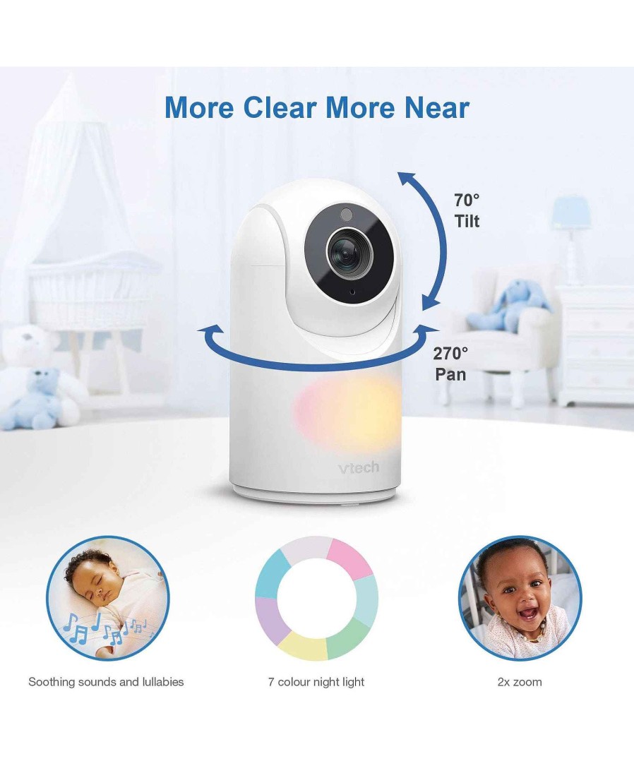 Nursery VTech Baby Monitors | Vtech Vm3263 2.8" Video Baby Monitor With Night Light In White