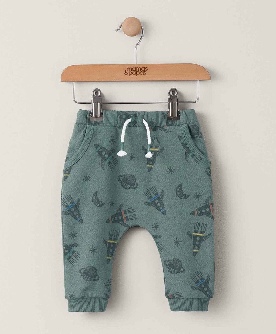 Clothing Mamas and Papas | Rocket Print Joggers - Green