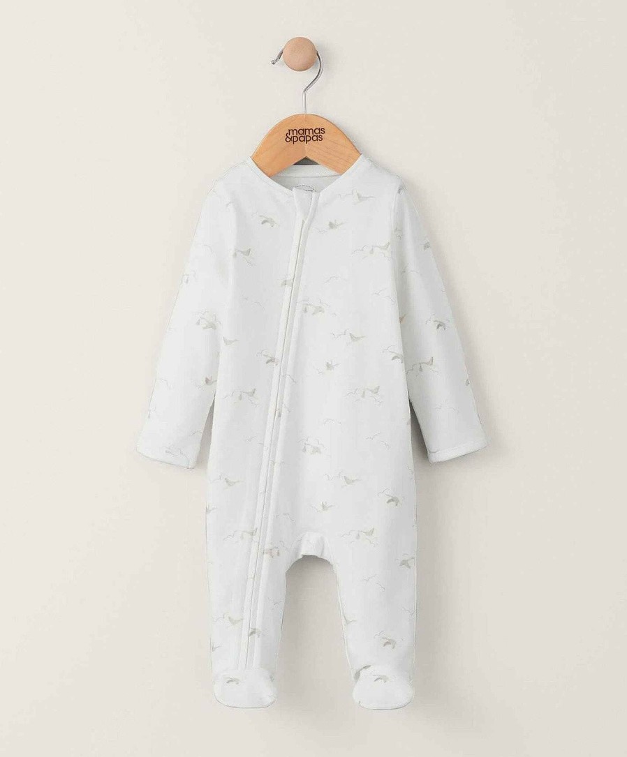 Clothing Mamas and Papas | Stork All In One Sleepsuit - White