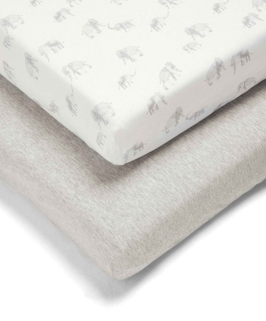 Nursery Mamas and Papas Baby Boy Bedding | Elephant Cotbed Fitted Sheets - 2 Pack