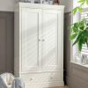 Furniture Mamas and Papas Baby Wardrobes | Oxford Nursery Wardrobe With Storage Drawer - Pure White