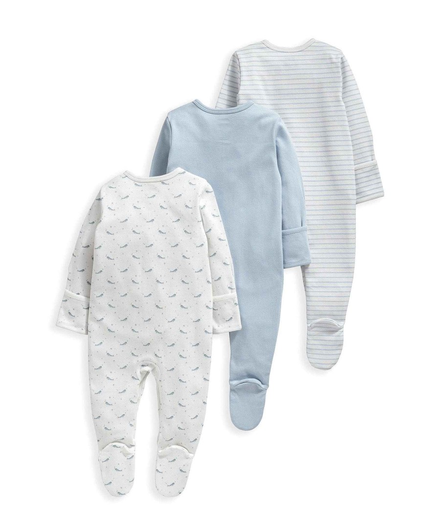 Toys & Gifts Mamas and Papas New Parent Gifts | Whales Sleepsuits - 3 Pack