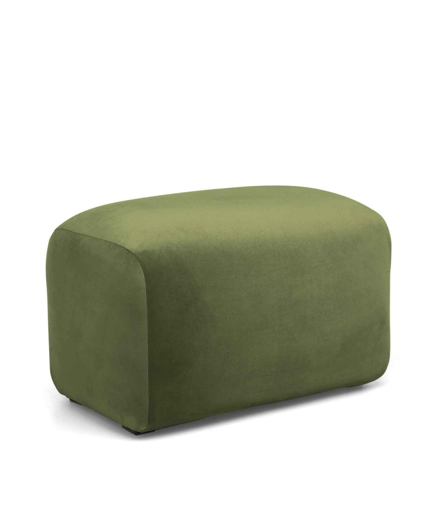 Furniture Mamas and Papas Nursing & Feeding Chairs | Royton Footstool In Velvet - Olive