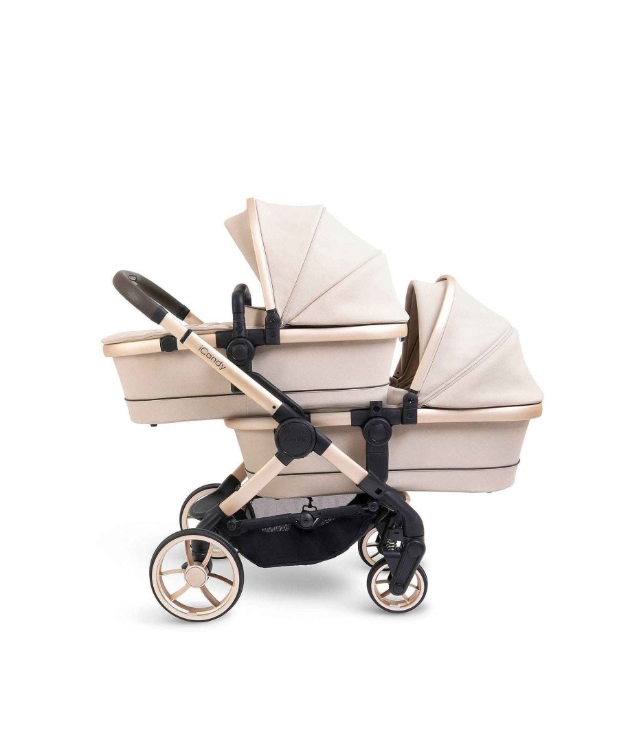 Pushchairs iCandy Twin Buggies & Tandem | Icandy Peach 7 Twin Pushchair Bundle - Biscotti