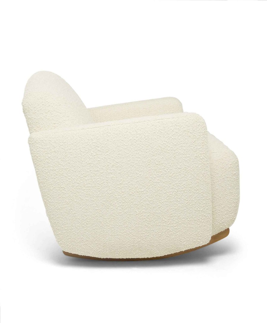 Furniture Mamas and Papas White Nursery Furniture | Royton Nursing Chair Set In Chenille Boucle - Oyster