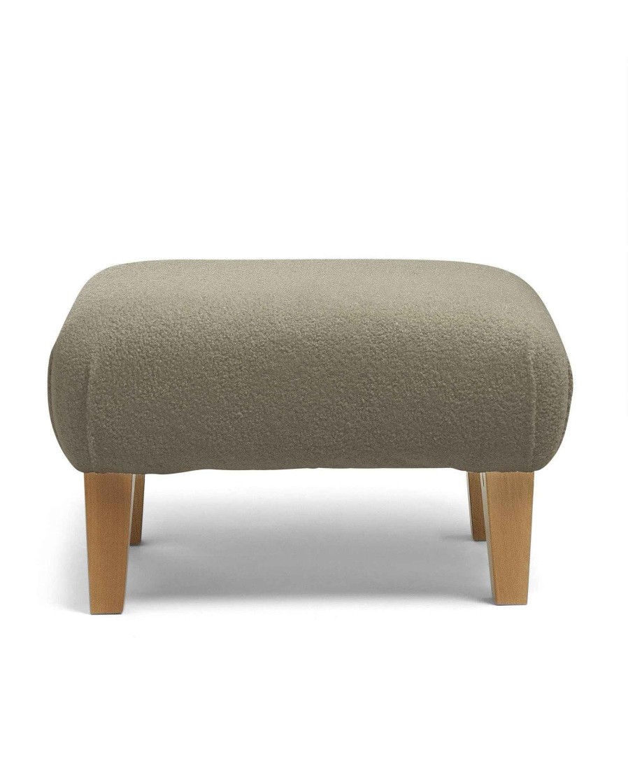 Furniture Mamas and Papas Grey Nursery Furniture | Hilston/Bowden Stool - Mink Boucle & Mid-Oak