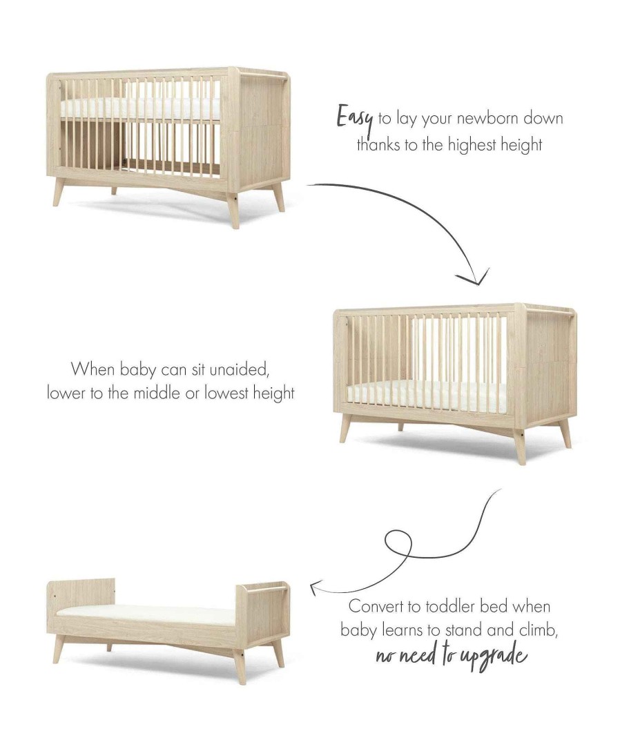 Nursery Mamas and Papas Baby Furniture Sets | Coxley 3 Piece Furniture Range - Natural/Olive Green