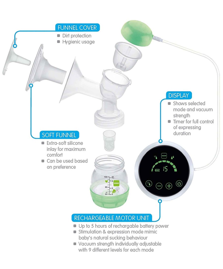 Feeding & Weaning Mam Bottle Feeding | Mam Baby 6-In-1 Electric Steriliser & 2-In-1 Electric Breast Pump Bundle