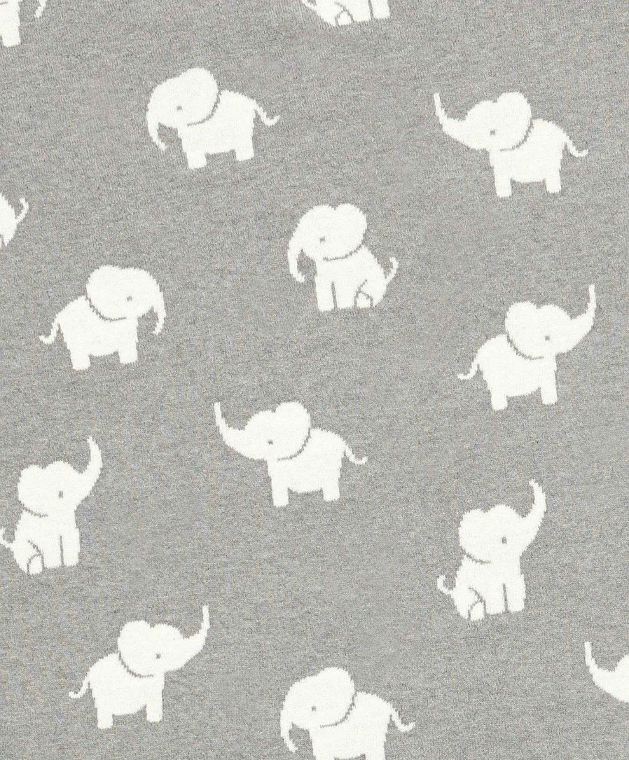 Nursery Mamas and Papas Baby Blankets | Welcome To The World Knitted Elephant Blanket - Grey