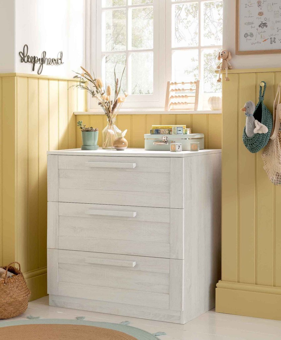 Furniture Mamas and Papas White Nursery Furniture | Atlas 3 Drawer Dresser & Changing Unit - Nimbus White