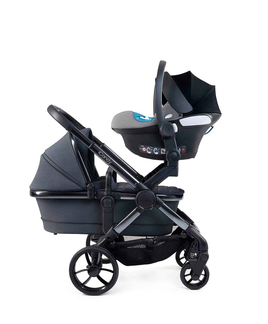 Pushchairs iCandy Twin Buggies & Tandem | Icandy Peach 7 Twin Pushchair Bundle - Dark Grey