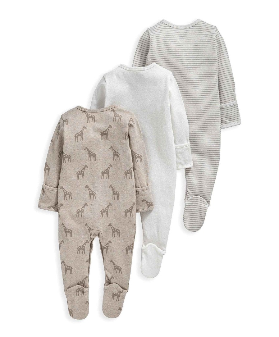 Toys & Gifts Mamas and Papas New Parent Gifts | Giraffe Sleepsuits - 3 Pack