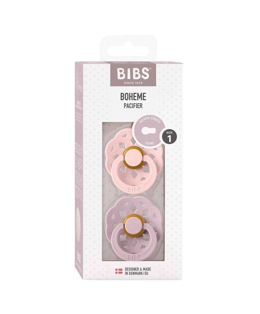 Feeding & Weaning Bibs World Bibs | Bibs Boheme Dummies Size 1 (2 Pack) - Blossom/Dusky Lilac