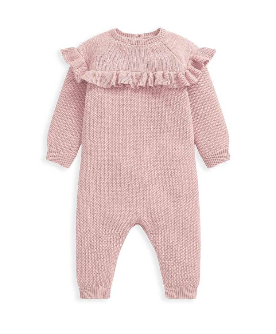 Clothing Mamas and Papas | Frill Detail Knitted Romper - Pink