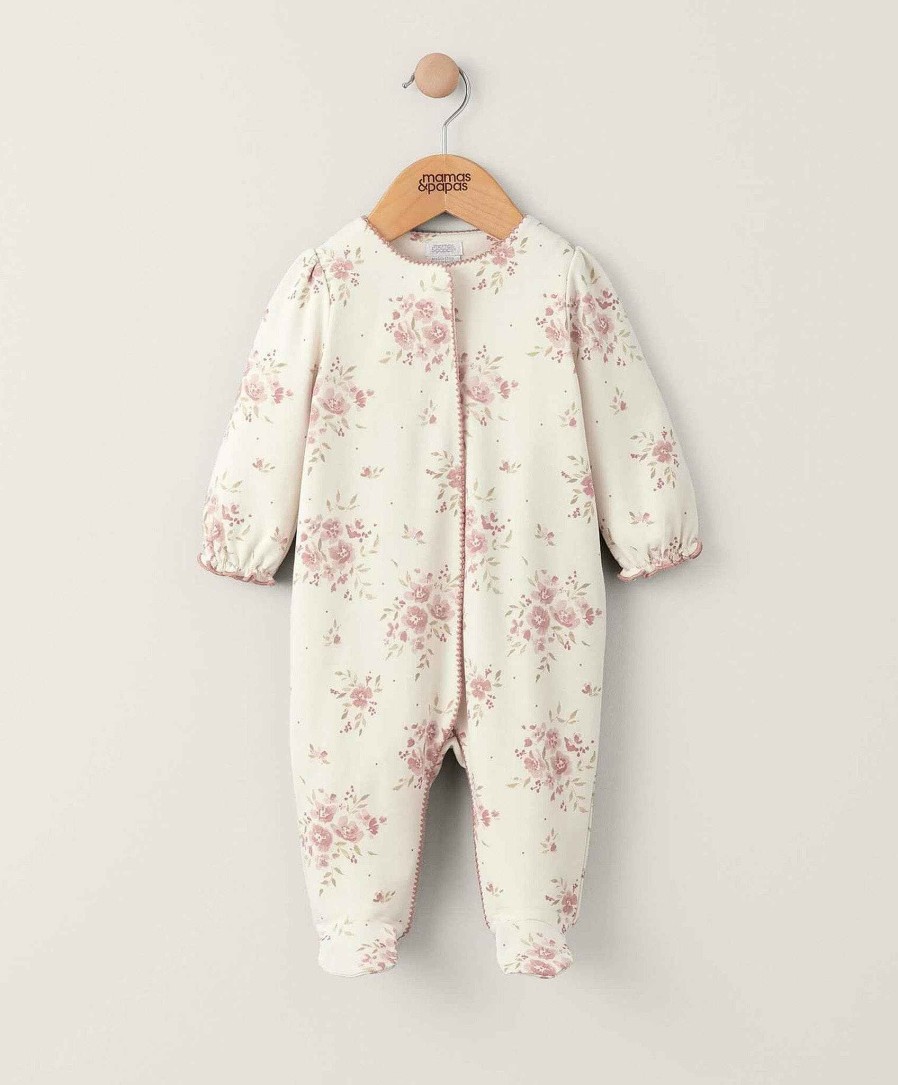 Clothing Mamas and Papas | Neutral Floral All In One - Cream