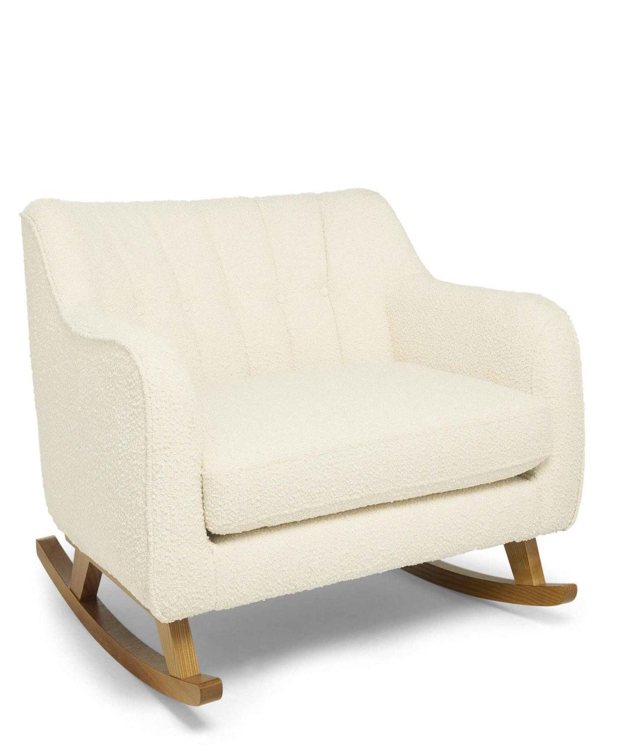 Furniture Mamas and Papas White Nursery Furniture | Hilston Cuddle Chair Set In Chenille Boucle - Oyster