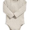 Clothing Mamas and Papas | Organic Cotton Ribbed Bodysuit - Oatmeal