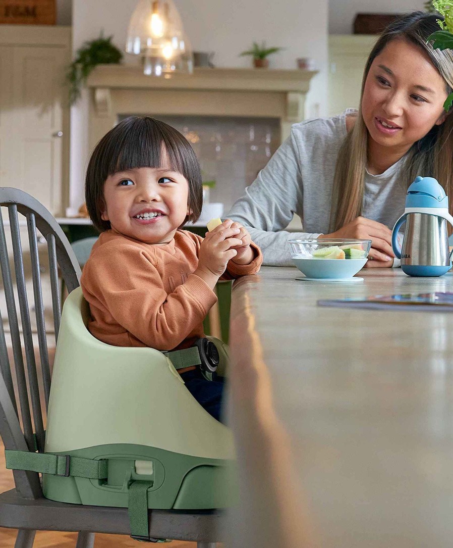 Baby Safety Mamas and Papas Baby Seating | Bug 3-In-1 Floor & Booster Seat With Activity Tray & Beaba Silicone Meal Weaning Set Bundle Eucalyptus / Pink