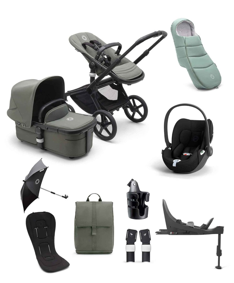 Toys & Gifts Bugaboo Baby Shower Gifts | Bugaboo Fox5 Ultimate Bundle With Cybex Cloud T Car Seat And Base In Forest Green