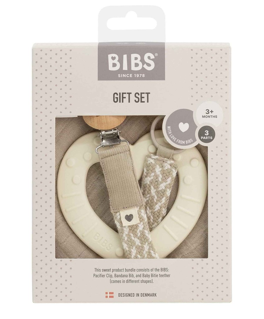 Toys & Gifts Bibs World Baby Shower Gifts | Bibs My First 6 Months Teething Gift Set - Ivory