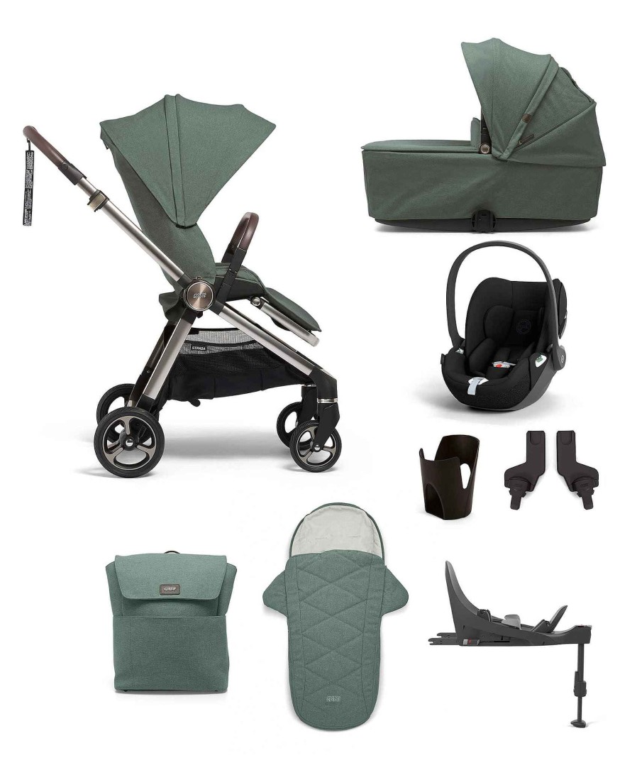 Pushchairs Mamas and Papas Mamas & Papas Strada | Strada Pushchair Bundle With Cloud T Car Seat & Base (8 Pieces) Ivy