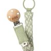 Toys & Gifts Bibs World Baby Shower Gifts | Bibs Dummy Clip Braided - Sage/Ivory