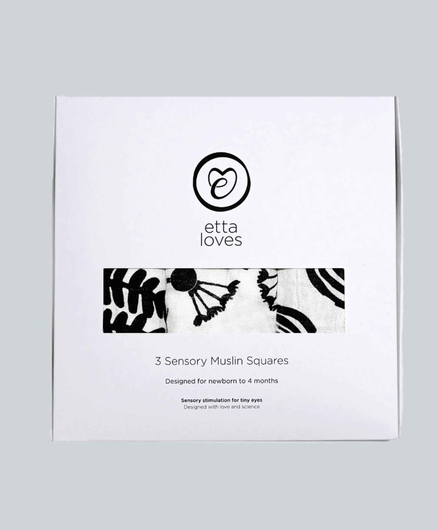 Feeding & Weaning Etta Loves Muslin Cloths & Squares | Etta Loves 3 Pack Muslins - Plant Print