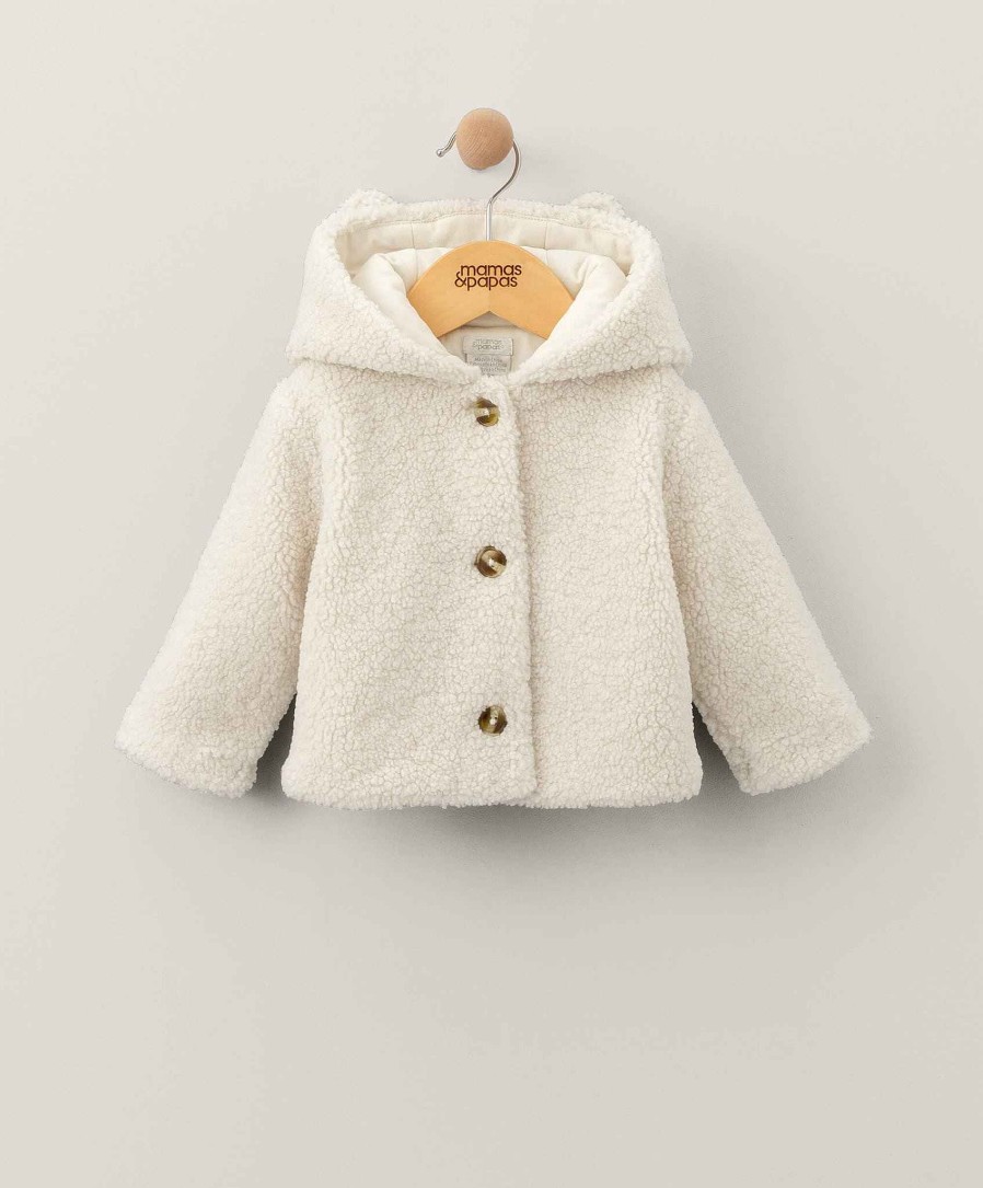 Toys & Gifts Mamas and Papas Baby Shower Gifts | Cream Borg Hooded Jacket