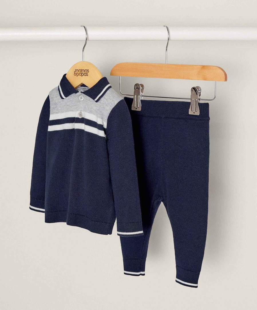 Christmas Mamas and Papas Christmas Jumpers | Navy Knit Outfit Set