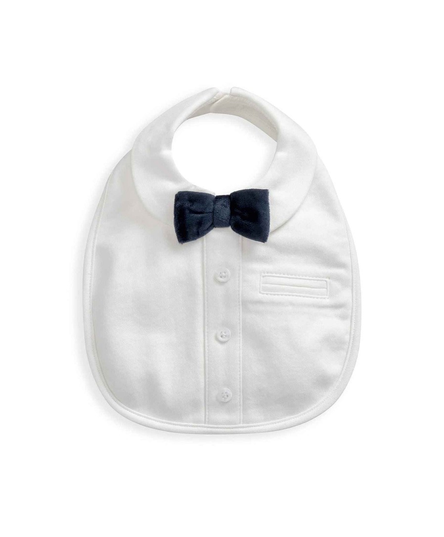 Christmas Mamas and Papas Christmas Partywear | Mock Shirt Bib (One Size) - White