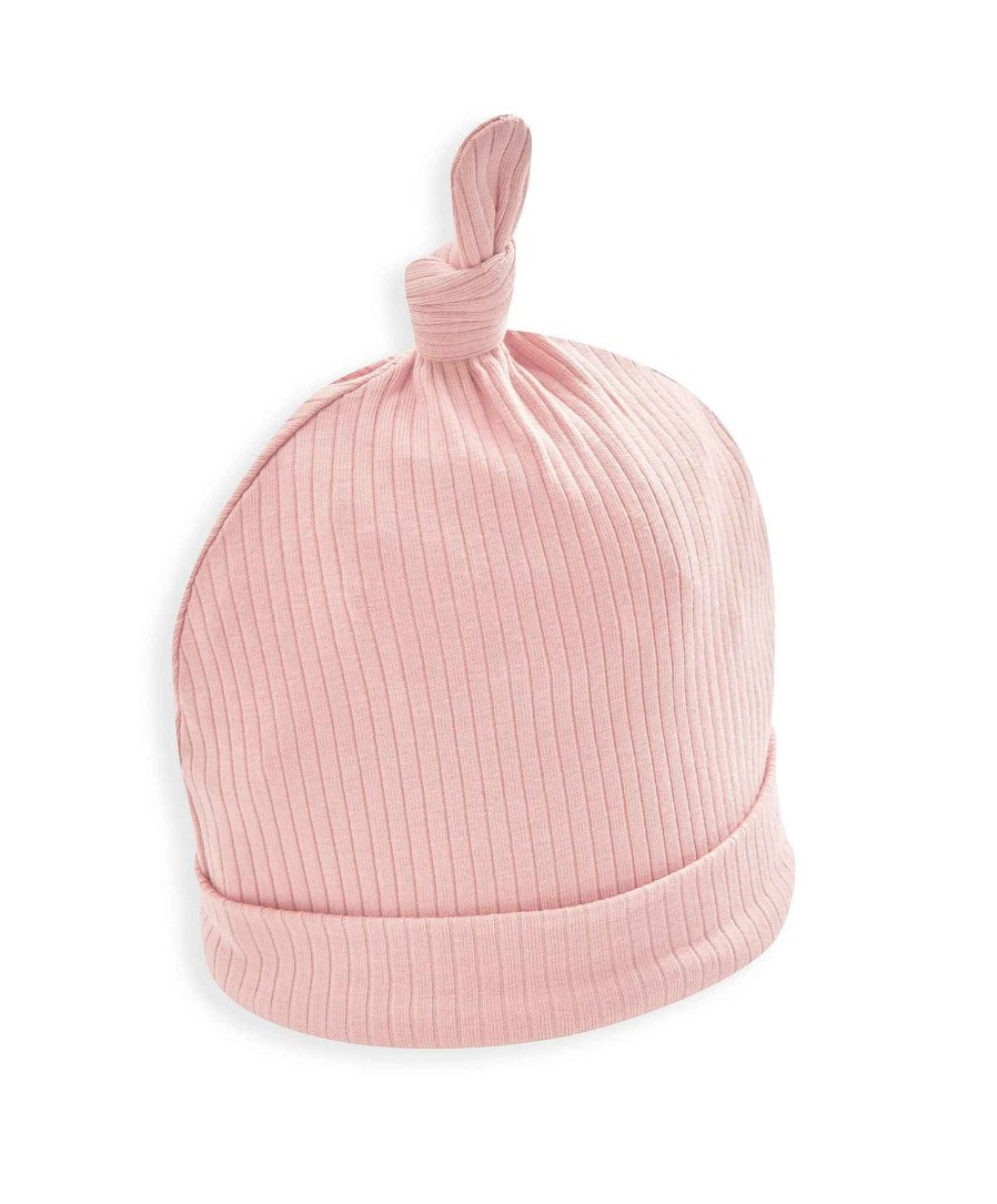 Clothing Mamas and Papas | Organic Ribbed Hat - Dusky Pink