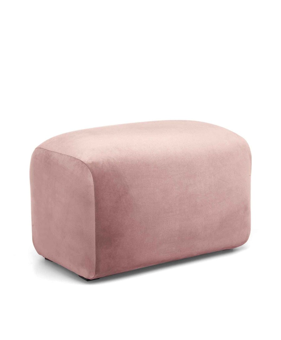 Furniture Mamas and Papas Nursing & Feeding Chairs | Royton Footstool In Velvet - Blush