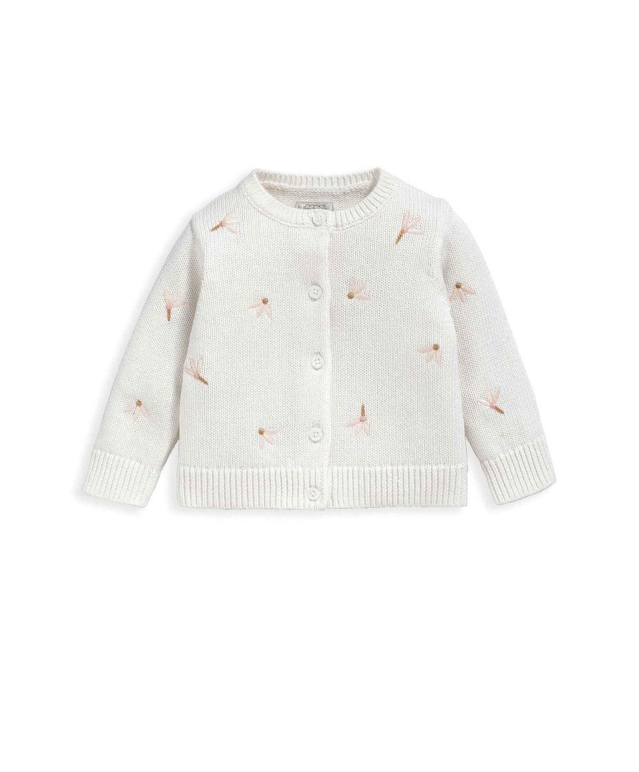 Clothing Mamas and Papas | White Embroidered Cardigan