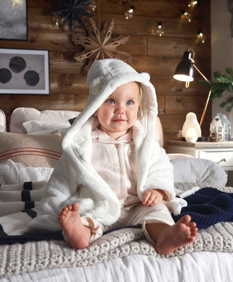 Christmas Mamas and Papas Christmas Personalised Gifts | Faux Fur Dressing Gown - White