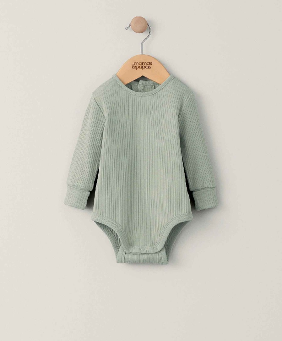 Clothing Mamas and Papas | Organic Bodysuit - Sage Green