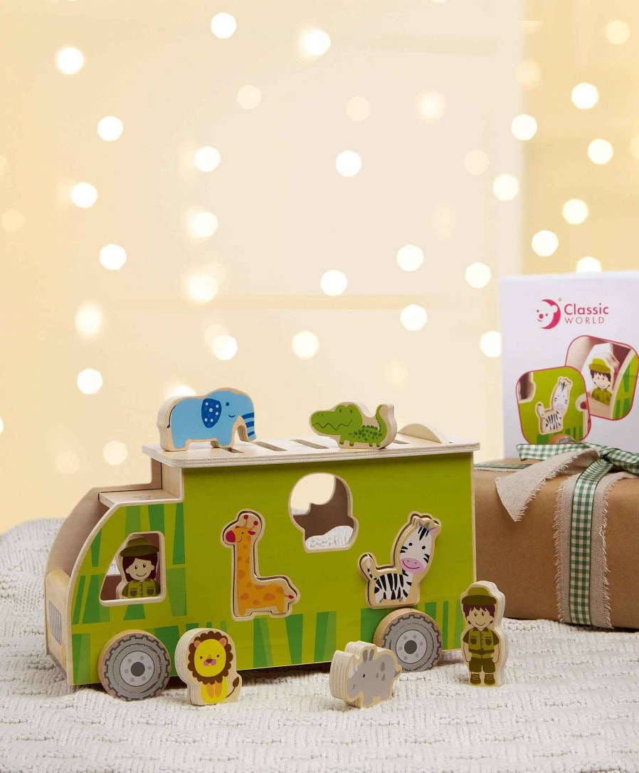 Toys & Gifts Classic World Mum-To-Be Gifts | Classic World Animal Truck Wooden Shape Sorting Toy