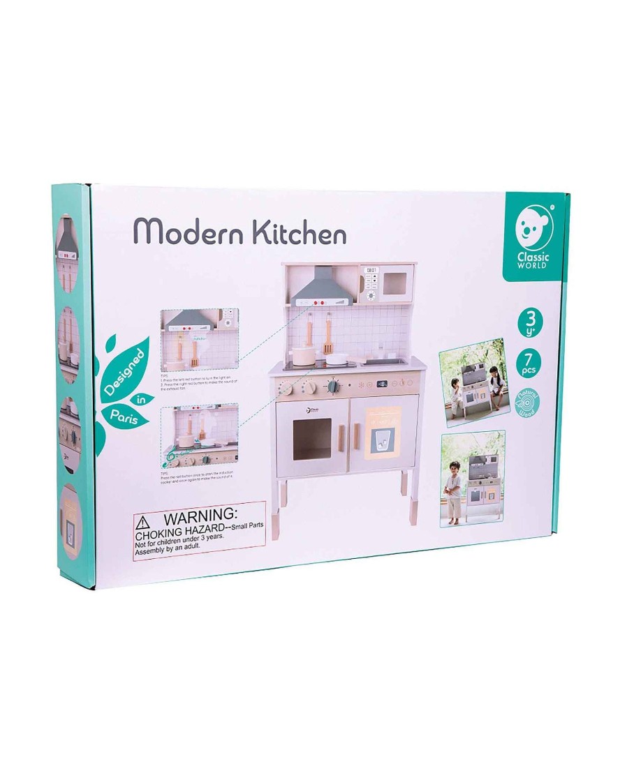 Toys & Gifts Classic World Laura Ashley | Classic World Modern Wooden Kitchen Toy