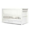 Furniture Mamas and Papas Baby Furniture Sets | Franklin Cotbed Set With Premium Pocket Spring Mattress White Wash