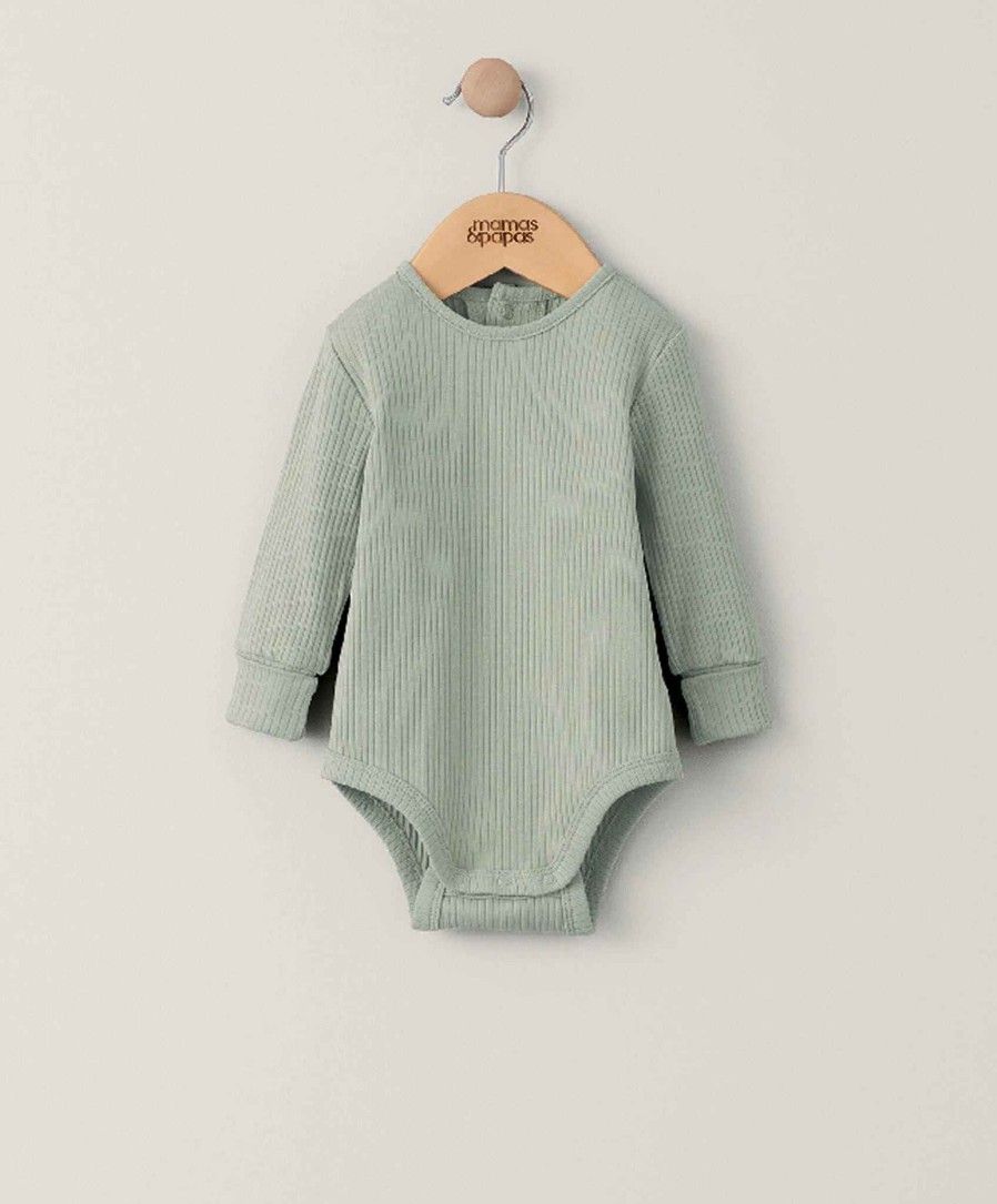 Clothing Mamas and Papas | Organic Bodysuit - Sage Green