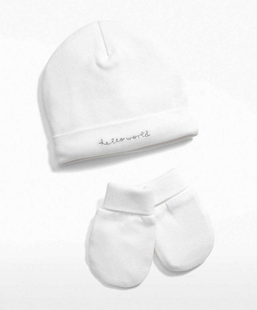 Clothing Mamas and Papas | Hello World' Hat & Mitts - 2 Piece Set