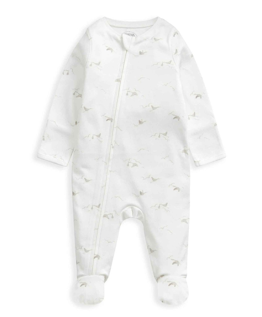 Clothing Mamas and Papas | Stork All In One Sleepsuit - White