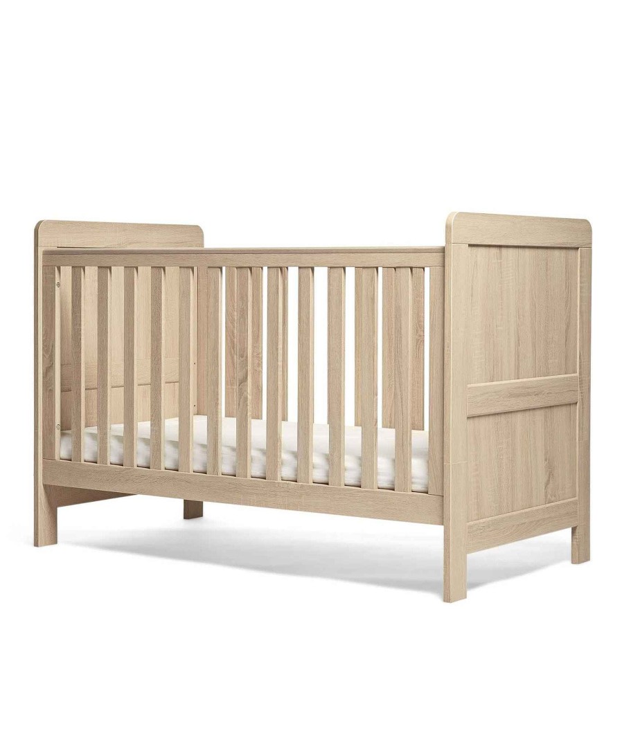 Nursery Mamas and Papas Baby Furniture Sets | Atlas 3 Piece Cot Bed Range With Dresser And Wardrobe Light Oak