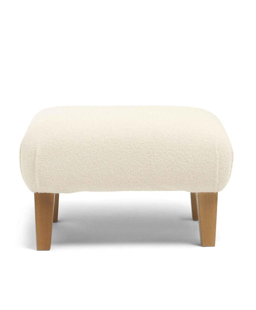 Furniture Mamas and Papas White Nursery Furniture | Nursery Footstool Off-White Boucle